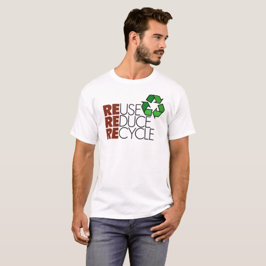 Hergebruik Reduce Recyclen t-shirt (Voorkant volledig)