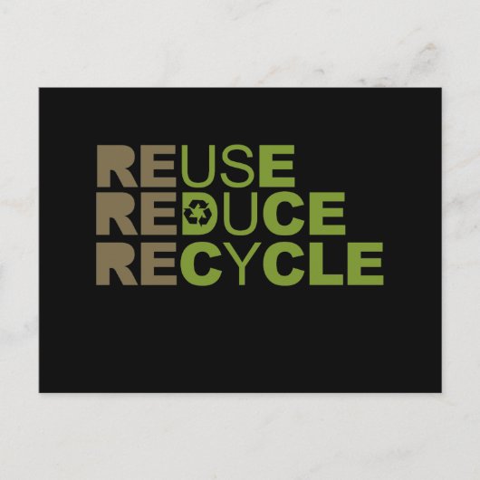 Hergebruik Reduce Recyclen T-shirt Briefkaart (Voorkant)