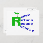 Hergebruik Retour Verminder Recyclen T-shirts en g Briefkaart (Voorkant / Achterkant)