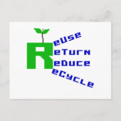 Hergebruik Retour Verminder Recyclen T-shirts en g Briefkaart (Voorkant)