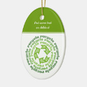 Hergebruik symbool aangepaste kerstversiering keramisch ornament (Links)