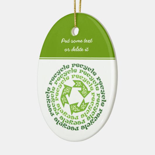 Hergebruik symbool aangepaste kerstversiering keramisch ornament (Links)