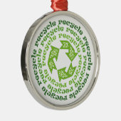 Hergebruik-teken aangepaste kerstboomversiering metalen ornament (Rechts)