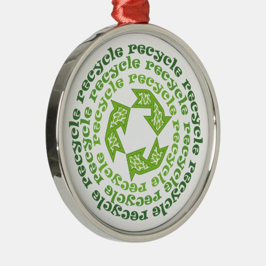 Hergebruik-teken aangepaste kerstboomversiering metalen ornament (Rechts)