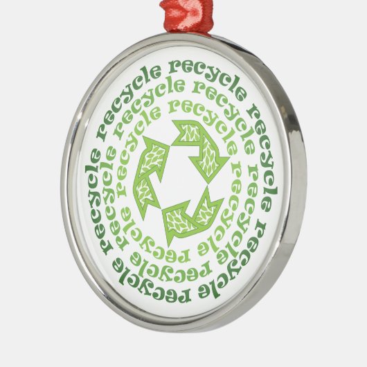 Hergebruik-teken aangepaste kerstboomversiering metalen ornament (Links)