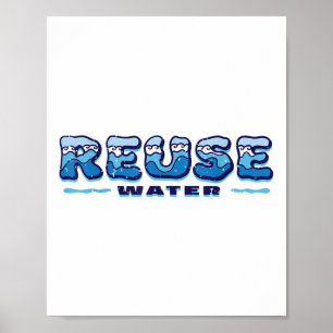 Hergebruik van water, milieubewustzijn, milieubesc poster