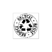 Hergebruik, Verkleining, Recyclen, Rubberstempel (Afrduk)
