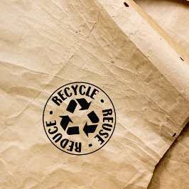 Hergebruik, Verkleining, Recyclen, Rubberstempel