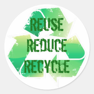 Hergebruik Verlaag Recyclen Ronde Sticker