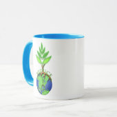 Hergebruik Verminder het Wereldbol van de Recyclen Mok (Voorkant links)