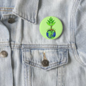 Hergebruik Verminder het Wereldbol van de Recyclen Ronde Button 5,7 Cm (In situ)