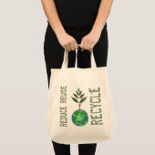Hergebruik Verminder het Wereldbol van de Recyclen Tote Bag (Voorkant (product))