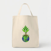 Hergebruik Verminder het Wereldbol van de Recyclen Tote Bag (Voorkant)