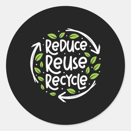 Hergebruik Verminder Recyclen Aarde-dag planeet 1  Ronde Sticker (Voorkant)