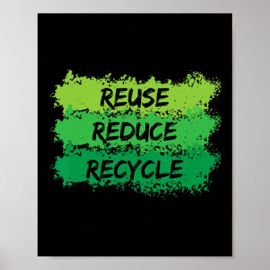 Hergebruik Verminder Recyclen Funny Ecological Ear Poster (Voorkant)