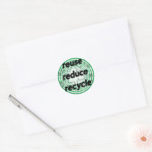 Hergebruik Verminder Recyclen groen en wit Ronde Sticker (Envelop)