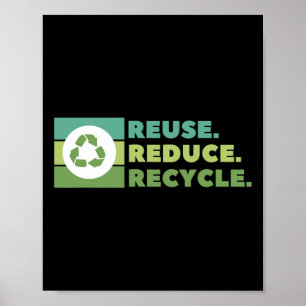 Hergebruik Verminder Recyclen milieuactivisme Poster