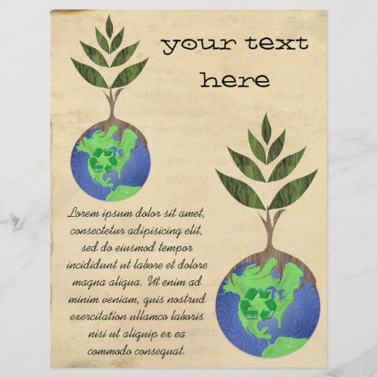 Hergebruik Verminderen Recyclen Boom Aarde Wereldb Flyer (Voorkant)