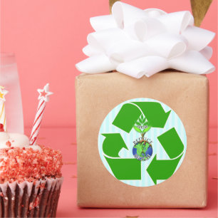 Hergebruik Verminderen Recyclen Ronde Sticker