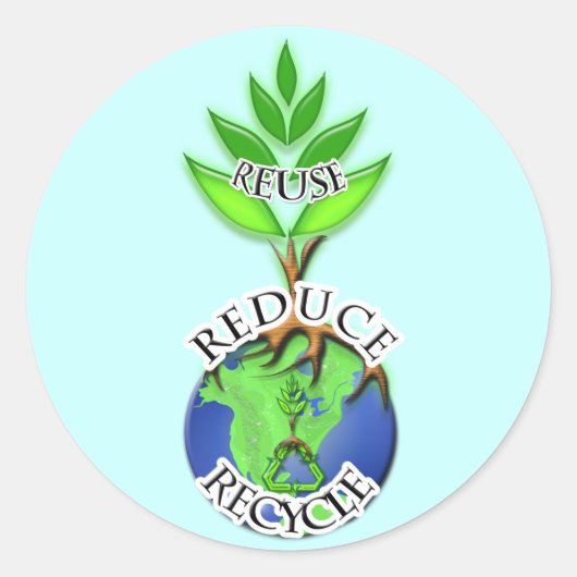 Hergebruik Verminderen Recyclen Ronde Sticker (Voorkant)