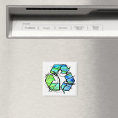 Hergebruik, Verminderen, Recycling Aardagsgeschenk Magneet (Insitu (Vaatwasser))