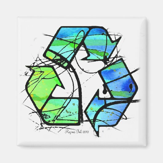 Hergebruik, Verminderen, Recycling Aardagsgeschenk Magneet (Voorkant)