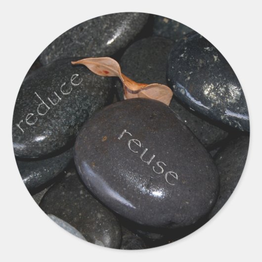 hergebruikspoelen verminderen ronde sticker (Voorkant)