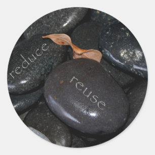 hergebruikspoelen verminderen ronde sticker