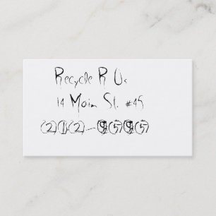 Hergebruikt en gerecycleerd contactkaartje