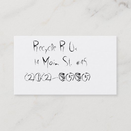 Hergebruikt en gerecycleerd contactkaartje (Voorkant)