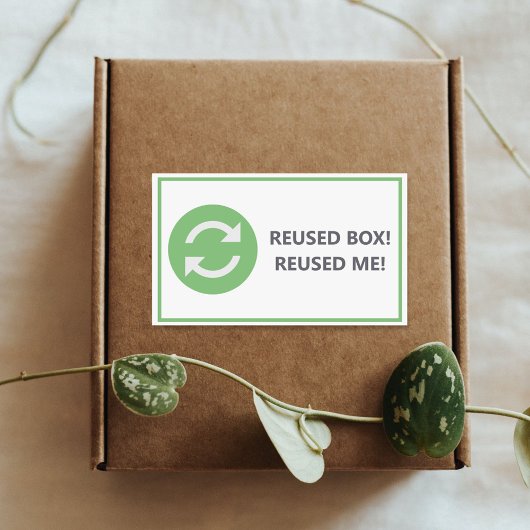 Hergebruikte doos - Hergebruikte me Sticker