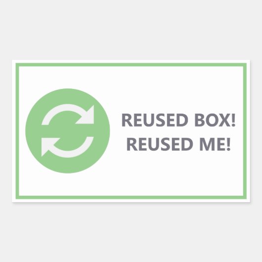 Hergebruikte doos - Hergebruikte me Sticker (Voorkant)