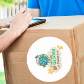 Hergebruikte materialen Gerecycleerde Verpakking R Ronde Sticker