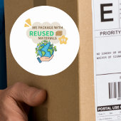 Hergebruikte materialen Gerecycleerde Verpakking R Ronde Sticker