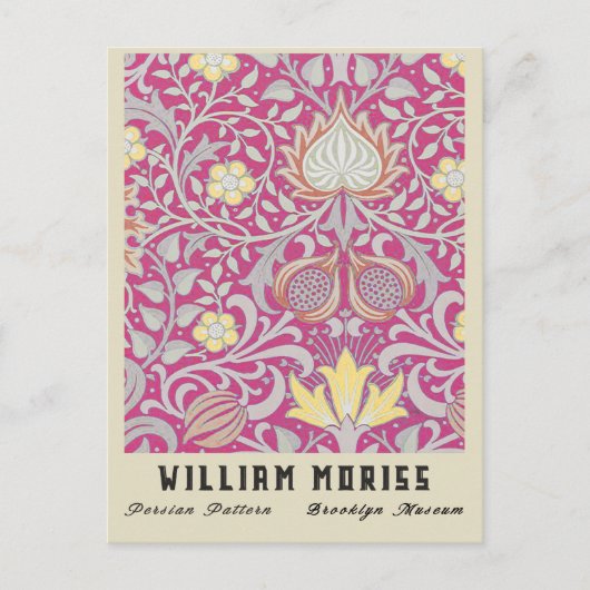 Hergemixte Vintage William Morris Perzische Bloem Briefkaart (Voorkant)