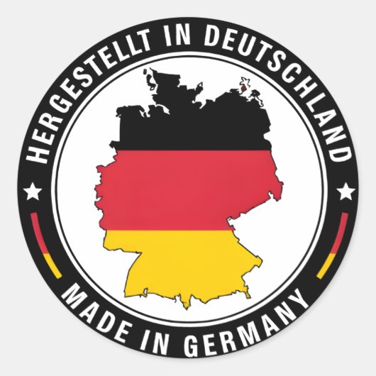 Hergestellt in Duitsland Ronde Sticker (Voorkant)