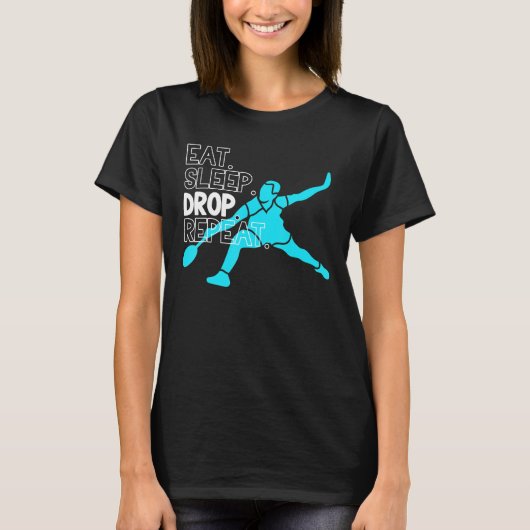 Herhaal Badminton Eat Sleep Drop T-shirt (Voorkant)
