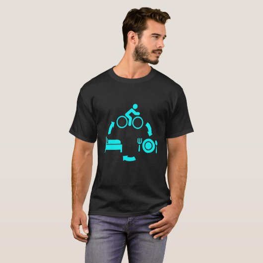 Herhaal bike eet slaap t-shirt (Voorkant volledig)