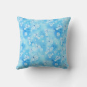 Herhaal bleke hemelblauw - witte waterverf bloemen kussen (Achterkant)