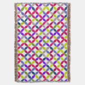 Herhaal cirkel kwarten stijl heldere patroon gooie deken (Voorkant Verticaal)