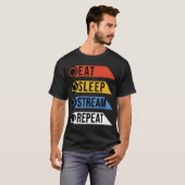 Herhaal de Eat-slaapstroom T-shirt (Voorkant volledig)