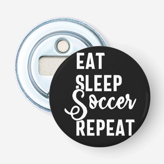 herhaal de slaapvoetbal button flesopener (Voorkant)