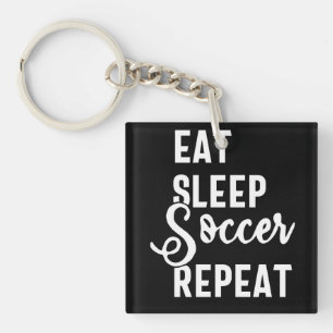 herhaal de slaapvoetbal sleutelhanger