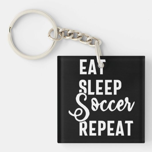 herhaal de slaapvoetbal sleutelhanger (Voorkant)