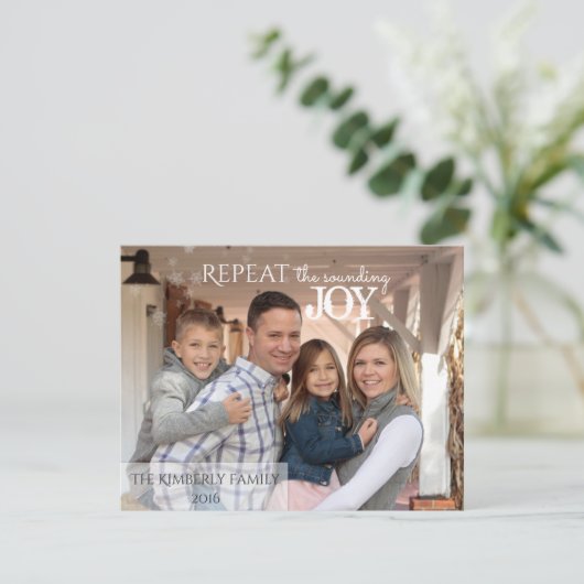 Herhaal de sonderende JOY - kerstkaart (Staand voorkant)