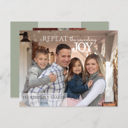 Herhaal de sonderende JOY - kerstkaart (Voorkant / Achterkant)