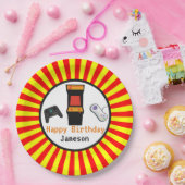 Herhaal de speelconsole van Arcade Video Birthday Papieren Bordje (Feest)