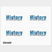 Herhaal geschiedenis Blauw Ovale Sticker (Vel)