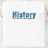 Herhaal geschiedenis Blauw Ovale Sticker (Tas)