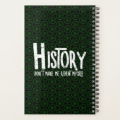 Herhaal geschiedenis ruwe witte tekst planner (Achterkant)